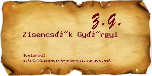 Zisencsák Györgyi névjegykártya
